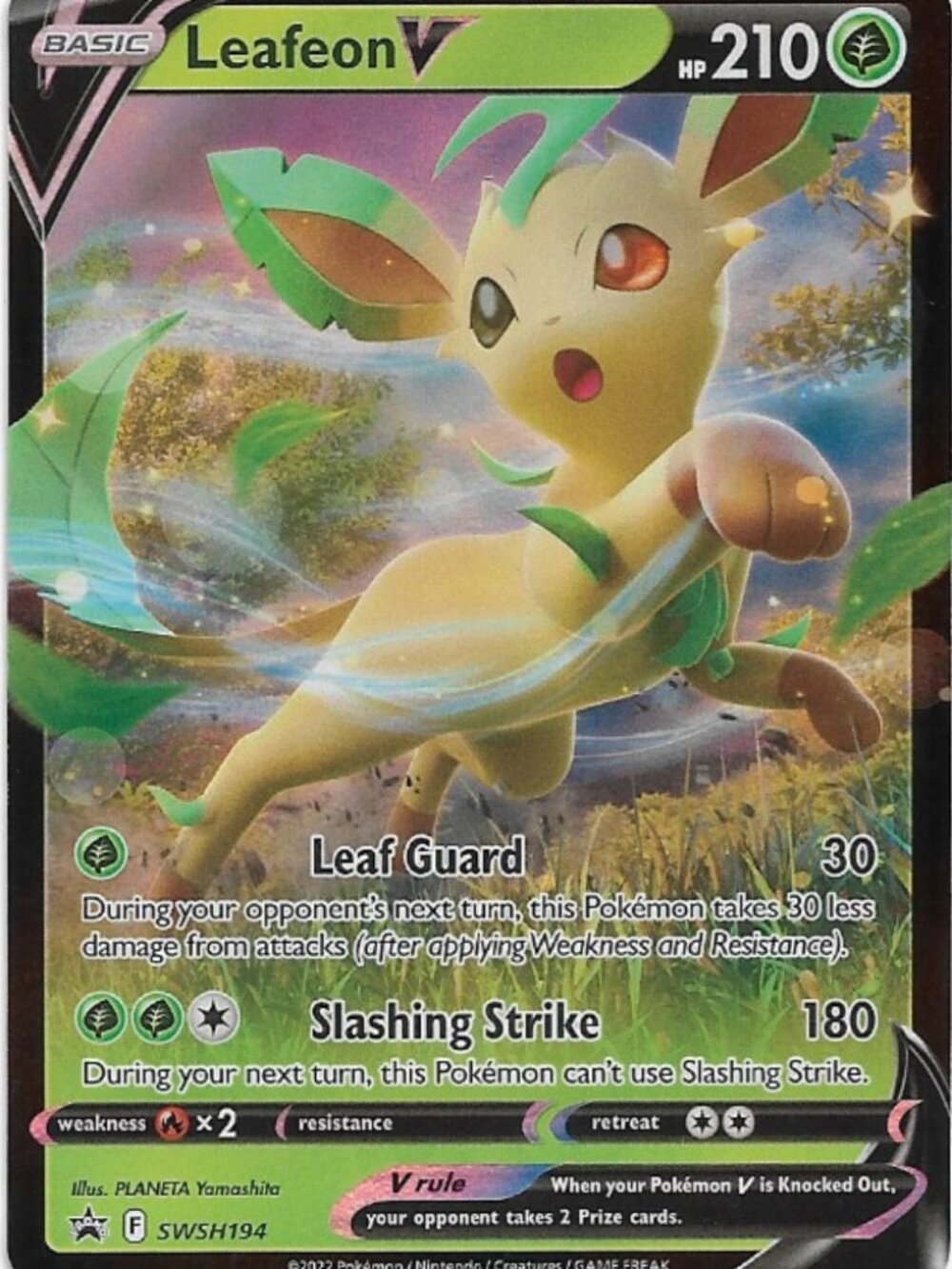 Pokemon Leafeon V SWSH194 SWSH Black Star Promo NM